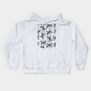 Doodle butterflies pattern Kids Hoodie